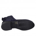 Woman's ankle boot with elastic bands in blue suede with heel 3 - Available sizes:  32, 33, 34, 35, 42, 43, 44, 45, 46, 47