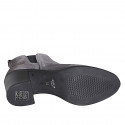 Botines para mujer con cremallera y elastico en gamuza gris tacon 6 - Tallas disponibles:  32, 33, 35, 42, 43, 44, 45, 46, 47