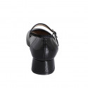 Woman's Mary Jane with rounded tip in black patent leather heel 3 - Available sizes:  32, 33, 34, 35, 42, 43, 45, 46