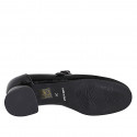 Mary Jane pour femmes avec bout rondu en cuir verni noir talon 3 - Pointures disponibles:  32, 33, 34, 35, 42, 43, 45, 46