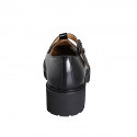 Zapato Mary Jane con cinturon charleston para mujer en piel negra tacon 4 - Tallas disponibles:  33, 35, 42, 43, 44, 46