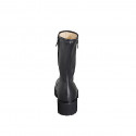 Bottines hautes pour femmes avec fermetures éclair en cuir noir talon 4 - Pointures disponibles:  33, 34, 35, 42, 43, 44, 45, 46