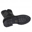 Stivaletto alto da donna con cerniere in pelle nera tacco 4 - Misure disponibili: 33, 34, 35, 42, 43, 44, 45, 46