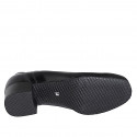 Woman's pump with removable insole and elastic in black leather heel 4 - Available sizes:  32, 33, 34, 35, 42, 43, 45, 46