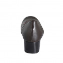 Woman's pump with removable insole and elastic in dark brown leather heel 4 - Available sizes:  32, 33, 34, 35, 42, 43, 44, 45, 46