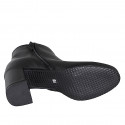 Botines para mujer en piel negra con cremalleras y plantilla extraible tacon 7 - Tallas disponibles:  32, 33, 34, 35, 42, 43, 44, 45