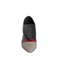 Woman's pointy laced shoe in black, beige and maroon patent leather heel 7 - Available sizes:  31, 32, 33, 35, 42, 43, 44, 45