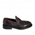 Mocasino elegante para hombres en piel marron oscura - Tallas disponibles:  37, 38, 46, 48, 50, 51, 52, 53, 54