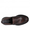 Mocassin élégant pour hommes en cuir marron foncé - Pointures disponibles:  37, 38, 46, 48, 50, 51, 52, 53, 54