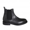 Bottine avec élastiques pour hommes en cuir noir - Pointures disponibles:  36, 37, 38, 46, 47, 48, 49, 50, 51, 52, 53, 54