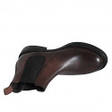 Bottine avec élastiques pour hommes en cuir marron foncé - Pointures disponibles:  36, 37, 38, 46, 47, 48, 49, 50, 51, 52, 53, 54
