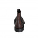 Botin con elasticos y punta de ala para hombre en piel marron oscuro - Tallas disponibles:  36, 37, 38, 46, 47, 48, 49, 50, 51, 52, 53, 54