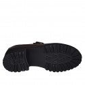 Escarpins Mary Jane pour femme en cuir bordeaux talon 5 - Pointures disponibles:  32, 33, 34, 35, 42, 44, 45, 46