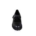 Decolté Mary Jane da donna in pelle nera tacco 5 - Misure disponibili: 32, 33, 34, 35, 42, 44, 45, 46