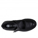 Escarpins Mary Jane pour femme en cuir noir talon 5 - Pointures disponibles:  32, 33, 34, 35, 42, 44, 45, 46