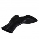Stivaletto a punta da donna in pelle e pelle elasticizzata nera con cerniera e puntale tacco 5 - Misure disponibili: 35, 43, 45