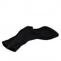 Stivaletto a punta da donna in camoscio e camoscio elasticizzato nero con cerniera e puntale tacco 5 - Misure disponibili: 32, 33, 34, 35, 42, 43, 44, 45, 46