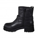 Stivaletto da donna in pelle nera con cerniera e fibbia tacco 5 - Misure disponibili: 32, 33, 34, 35, 42, 43, 44, 45, 46