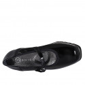 Decolté Mary Jane da donna con plantare estraibile in vernice nera zeppa4 - Misure disponibili: 32, 33, 34, 35, 42, 43, 44, 45, 46
