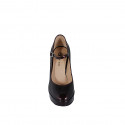 Escarpin Mary Jane pour femme en cuir verni métallisé bordeaux talon 11 - Pointures disponibles:  32, 33, 34, 35, 42, 43, 44, 45, 46, 47