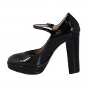 Women's Mary Jane pump in black patent leather heel 11 - Available sizes:  31, 32, 33, 34, 35, 43, 44, 45, 46, 47