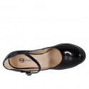 Decolté Mary Jane da donna in vernice nera tacco 11 - Misure disponibili: 31, 32, 33, 34, 35, 43, 44, 45, 46, 47