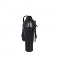 Decolté Mary Jane da donna in pelle nera tacco 11 - Misure disponibili: 31, 32, 33, 34, 35, 42, 43, 44, 45, 46