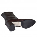 Stivaletto alto da donna con cerniera in pelle testa di moro tacco 7 - Misure disponibili: 32, 34, 35, 42, 43, 44, 45, 46, 47