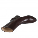 Stivaletto alto da donna con cerniera in pelle testa di moro tacco 7 - Misure disponibili: 32, 34, 35, 42, 43, 44, 45, 46, 47