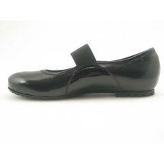 Ballerine pour femmes avec elastique en cuir et cuir verni noir talon 1 - Pointures disponibles:  31 2