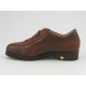 Zapato deportivo para hombres con cierre en velcro en nabuk cognac y piel marron - Tallas disponibles:  36