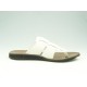 Chanclas de dedo para hombre en piel de color blanco - Tallas disponibles:  47