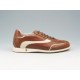 Men's laced sports shoe in cognac brown and beige leather - Available sizes:  36