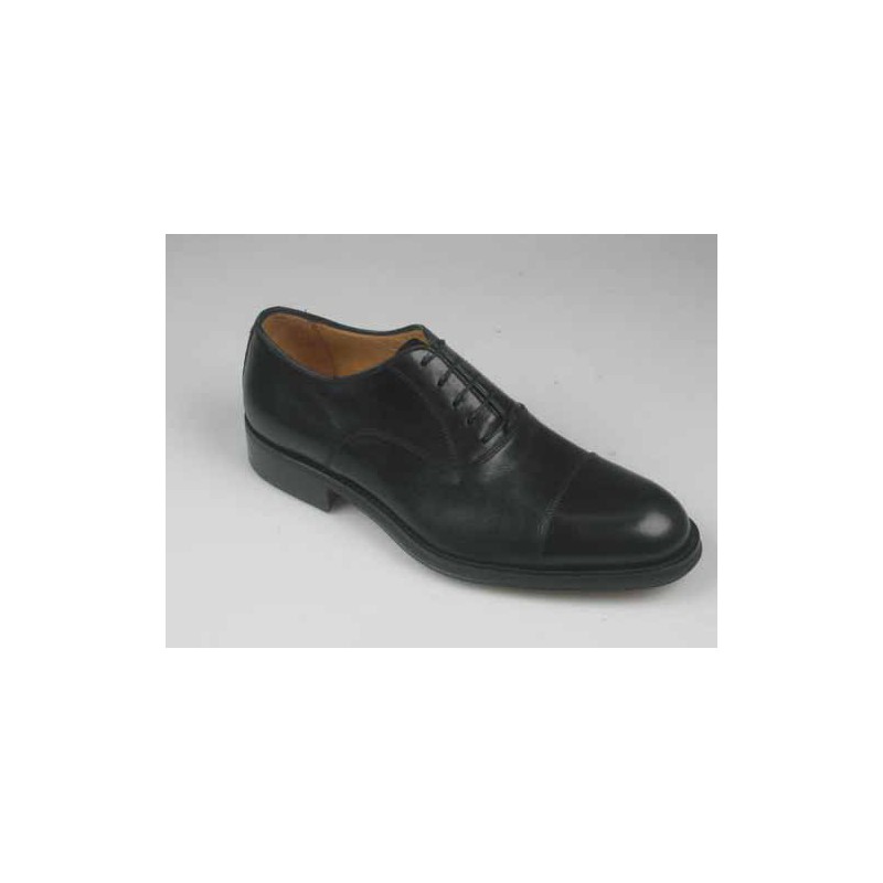 Chaussure élégante oxford à lacets et bout droit en cuir noir - Pointures disponibles:  52