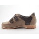 Scarpa sportiva da uomo con velcro in camoscio beige scuro e pelle marrone - Misure disponibili: 37, 38