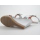 Woman's sandal with buckles and platform in white leather wedge heel 9 - Available sizes:  42