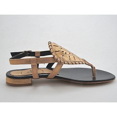 Flip flop sandal in golden leather heel 1 - Available sizes:  32 2