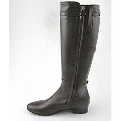 Bottes pour femmes avec fermeture éclair et boucles en cuir marron foncé talon 2 - Pointures disponibles:  32 2