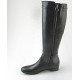 Bota para mujer con cremallera y hebillas en piel negra tacon 2 - Tallas disponibles:  32