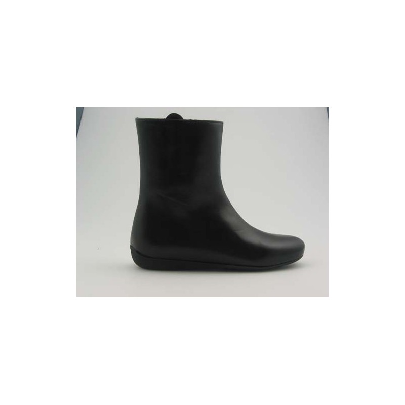 Stivaletto da donna con cerniera in pelle nera zeppa 1 - Misure disponibili: 32