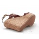 Sandal with cork wedge in cognac leather - Available sizes:  42