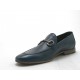 Mocassin pour hommes avec accessoire en cuir bleu - Pointures disponibles:  38