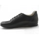 Men's lace-up sportshoe in black leather - Available sizes:  37