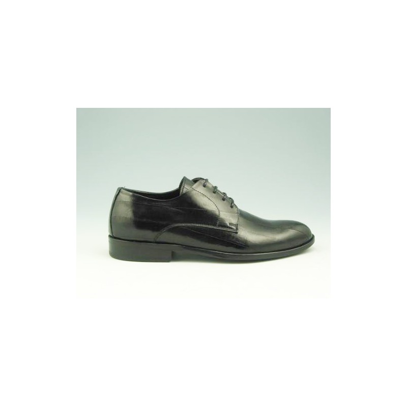 Men's elegant laced derby shoe in black leather - Available sizes:  52