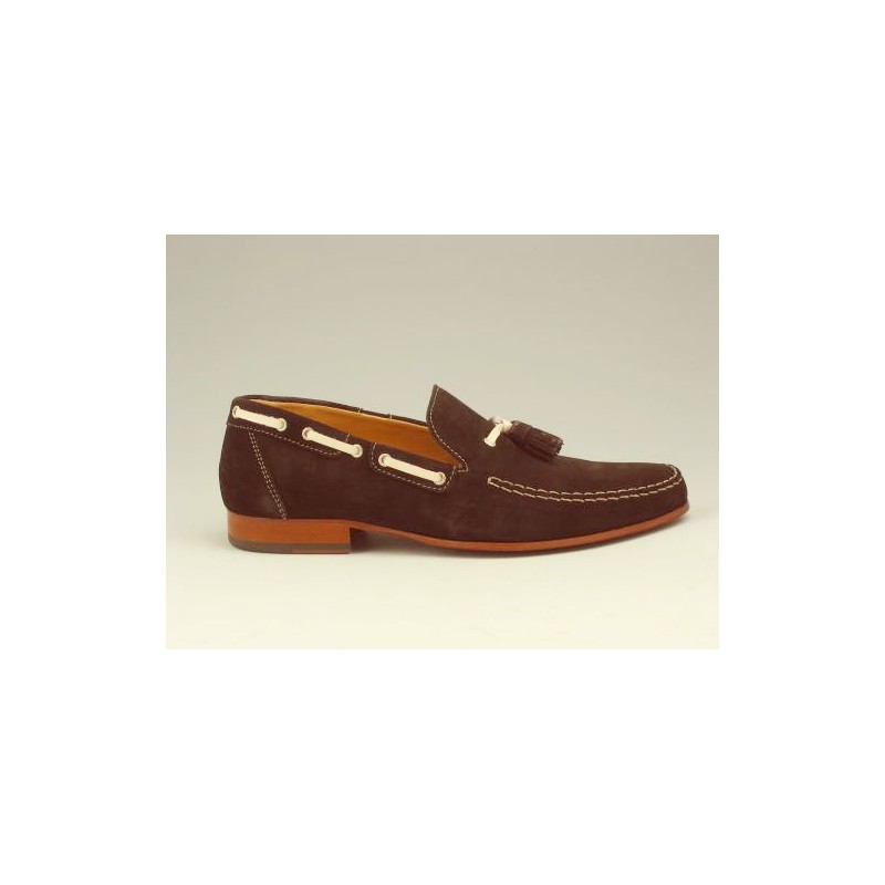 Mocasino para hombres con borlas en gamuza marron - Tallas disponibles:  36, 38, 52