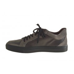 Chaussures fermées à lacets en cuir et daim gris - Pointures disponibles:  47 2