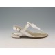 Flip-flop sandal in white leather heel 1 - Available sizes:  32