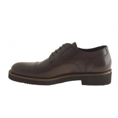 Chaussure à lacets et bout droit pour hommes en cuir marron - Pointures disponibles:  46, 51 2