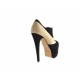 Highfronted shoe with platform in black and beige suede heel 15 - Available sizes:  42