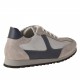 Chaussure sportif à lacets pour hommes en daim et tissu gris et cuir bleu - Pointures disponibles:  36